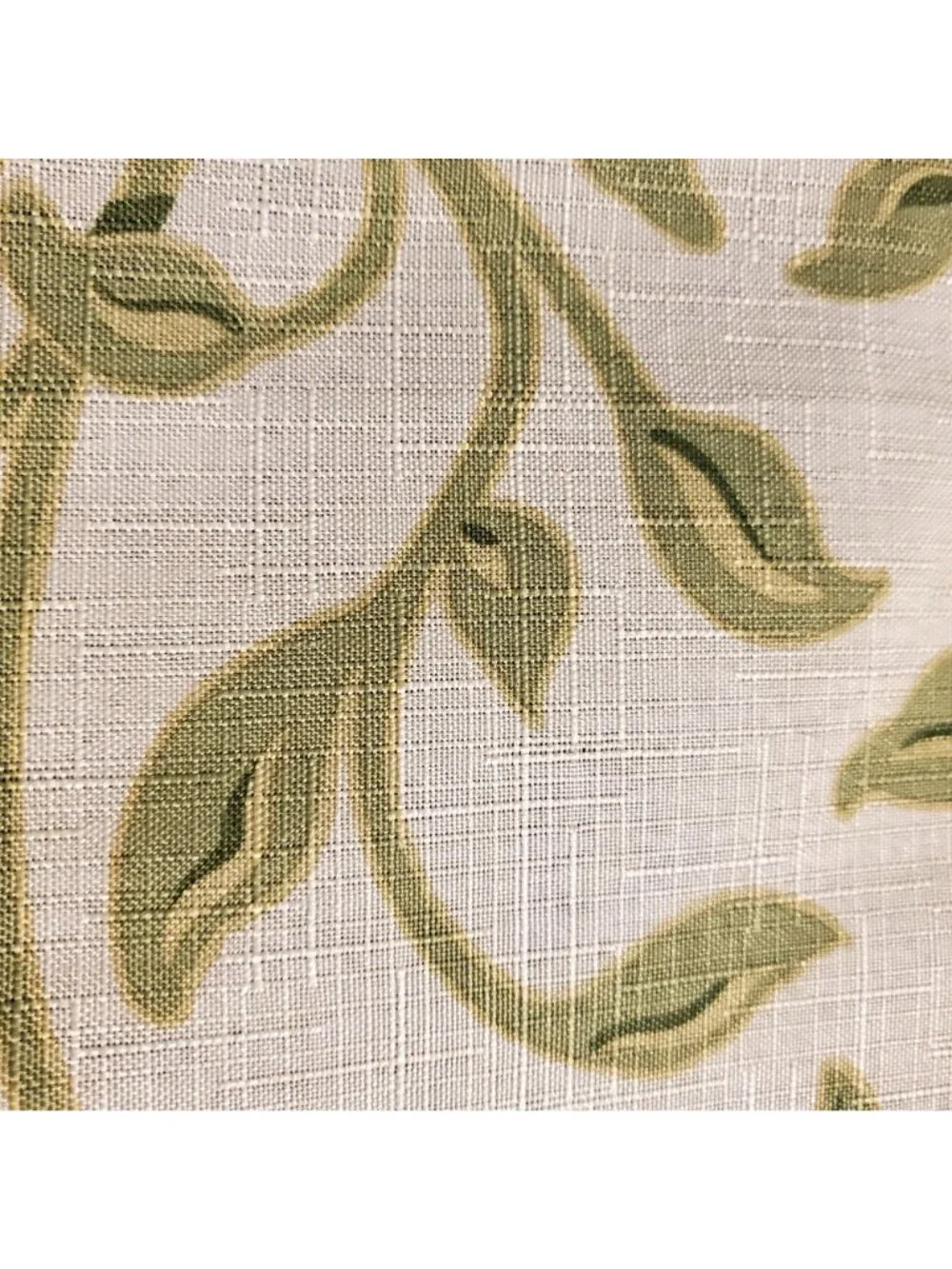 NWOT Vtg BH&G Shower Curtain Linen-Look Blue/Green, Ivory Leaves, Vines, Valance